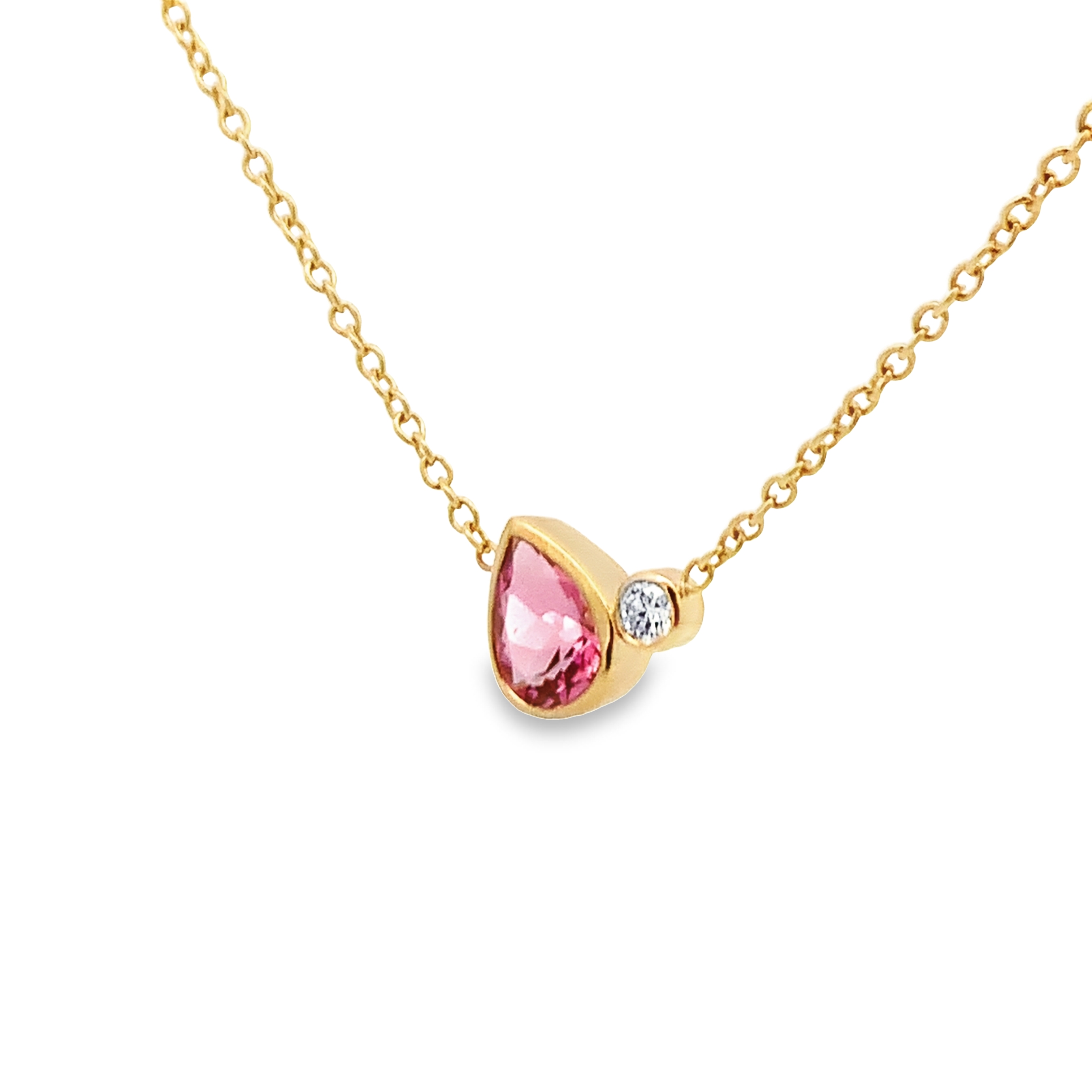 Kimberly Collins 18K Yellow Gold Pink Tourmaline Necklace