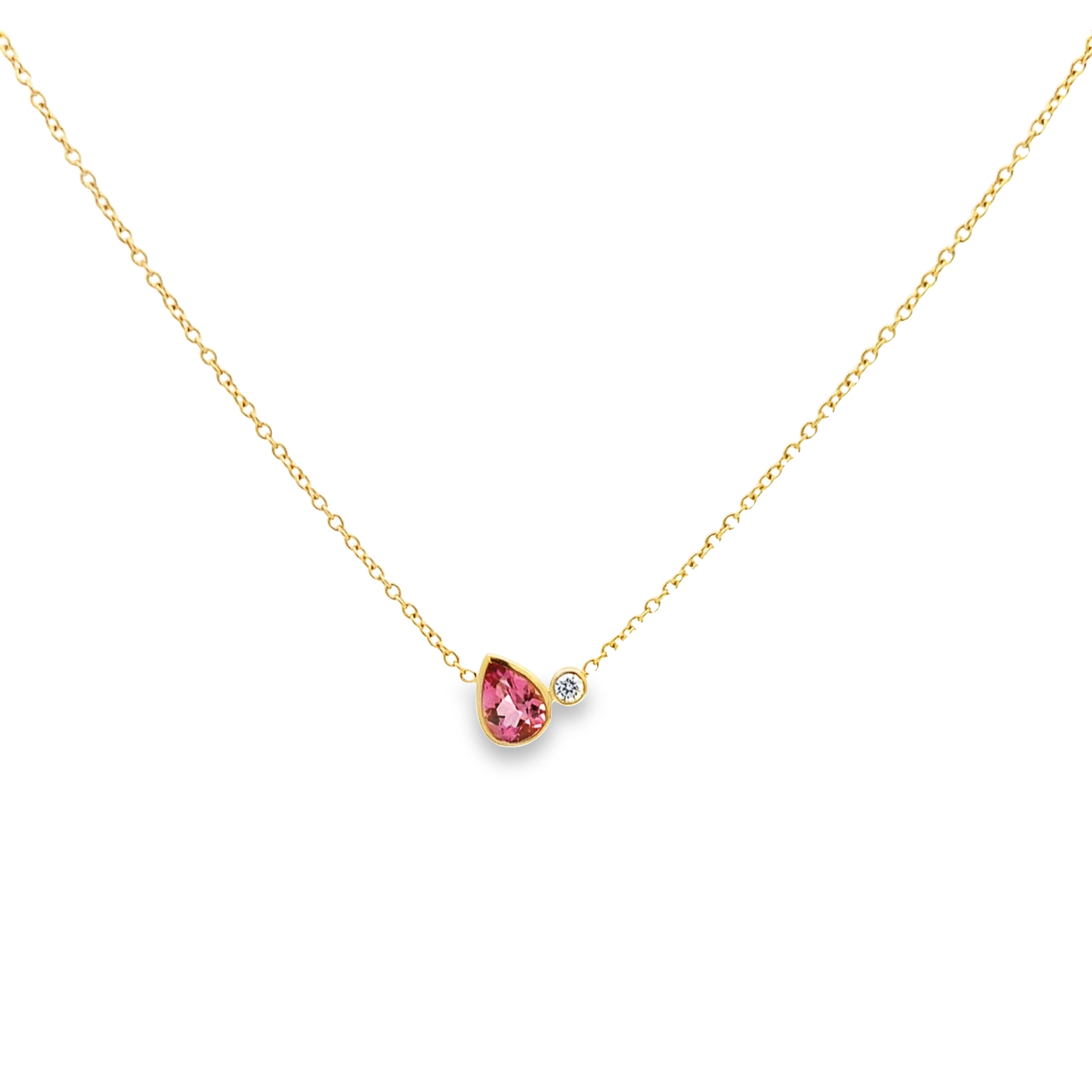 Kimberly Collins 18K Yellow Gold Pink Tourmaline Necklace