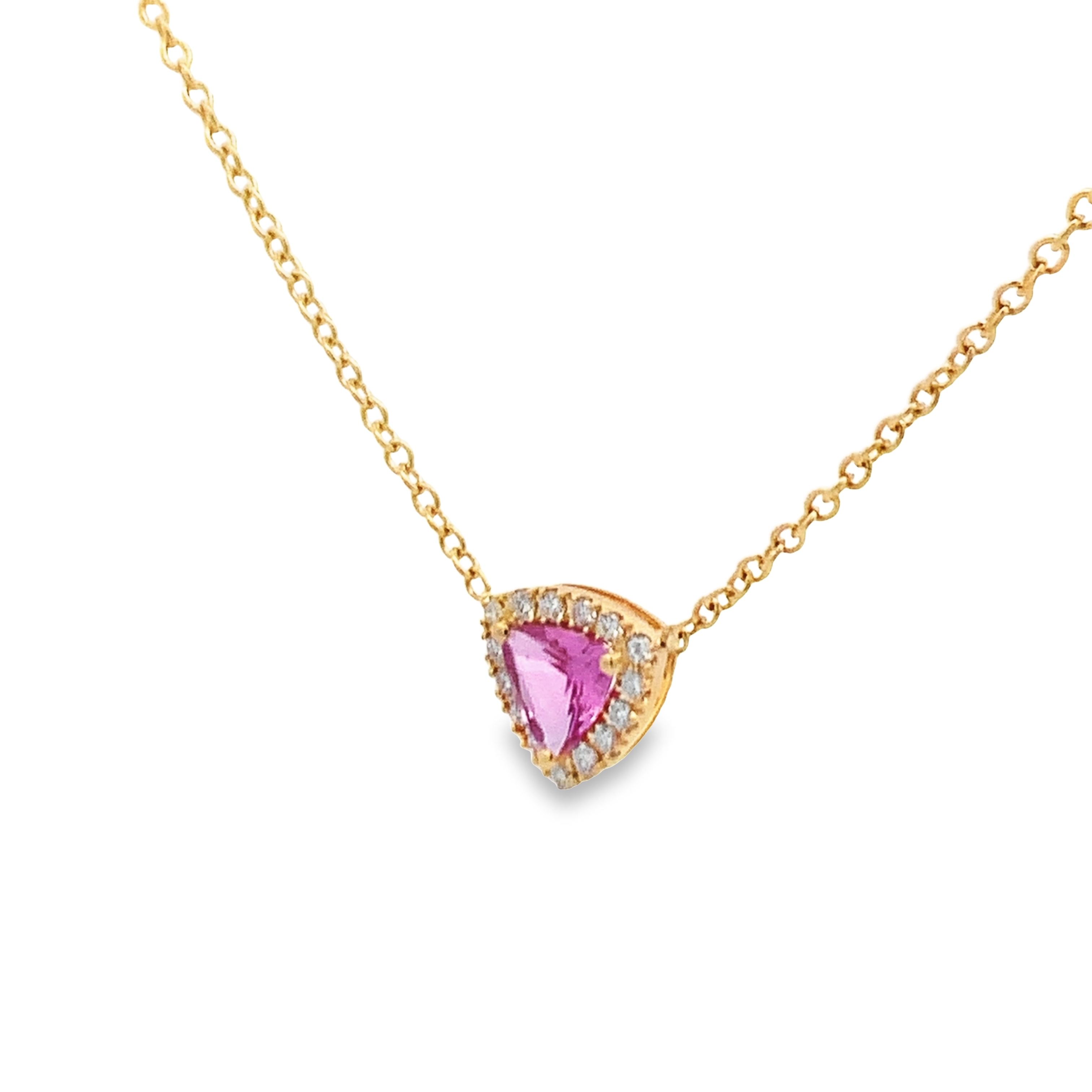 Kimberly Collins 18K Yellow Gold Trillian Pink Sapphire Necklace