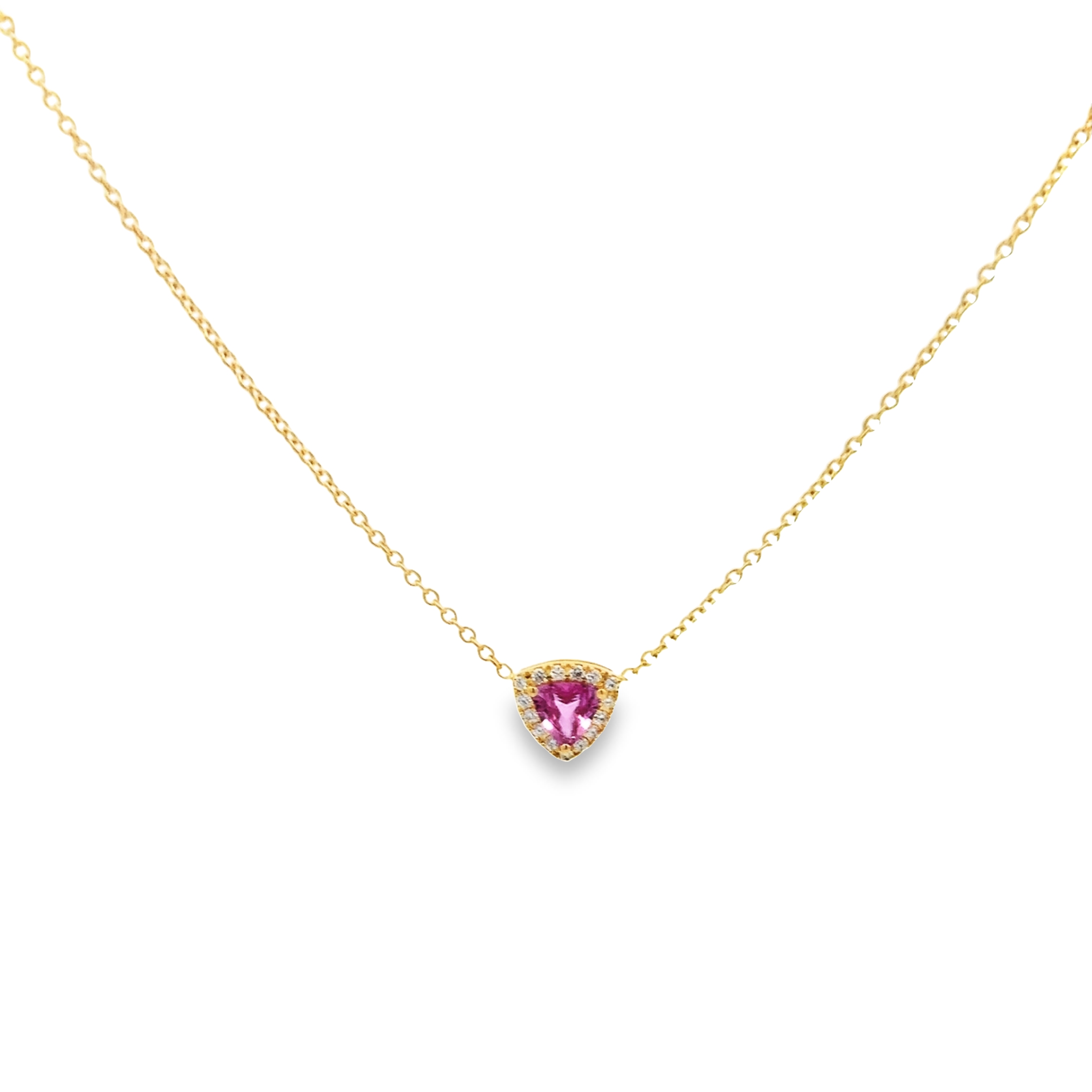 Kimberly Collins 18K Yellow Gold Trillian Pink Sapphire Necklace