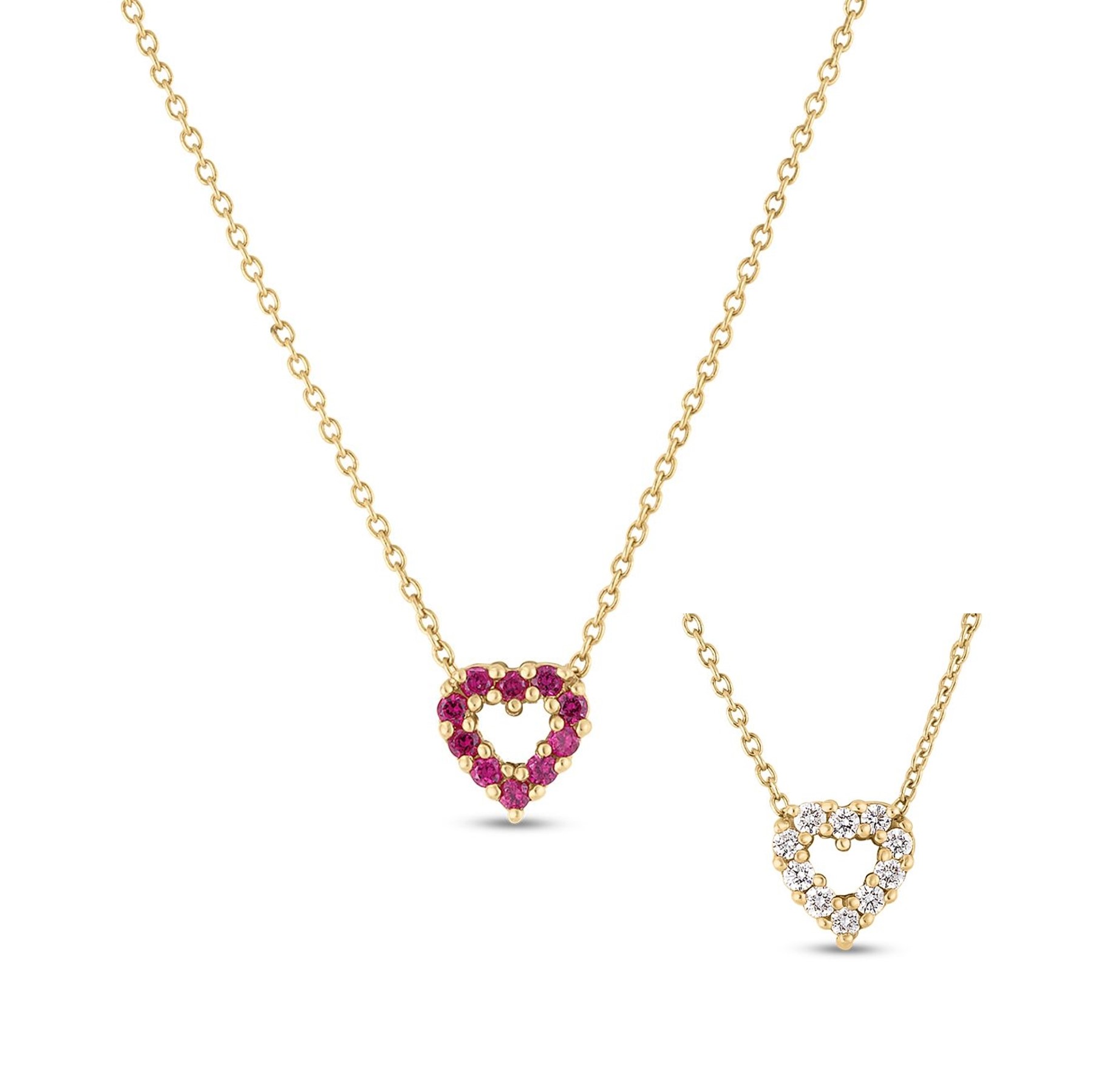 Roberto Coin 18K White Gold Reversible Ruby & Diamond Heart Necklace