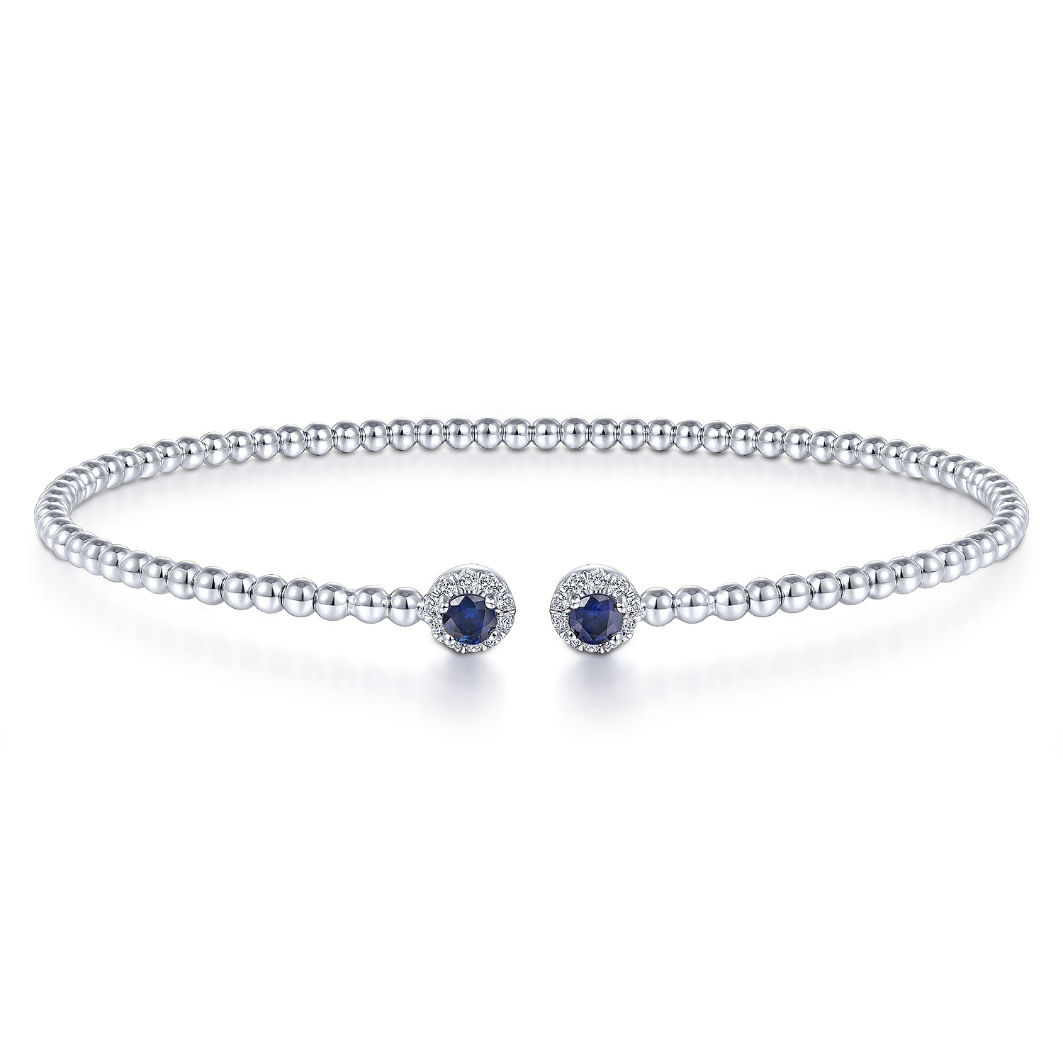 Gabriel & Co.14K White Gold Sapphire and Diamond Split Bangle