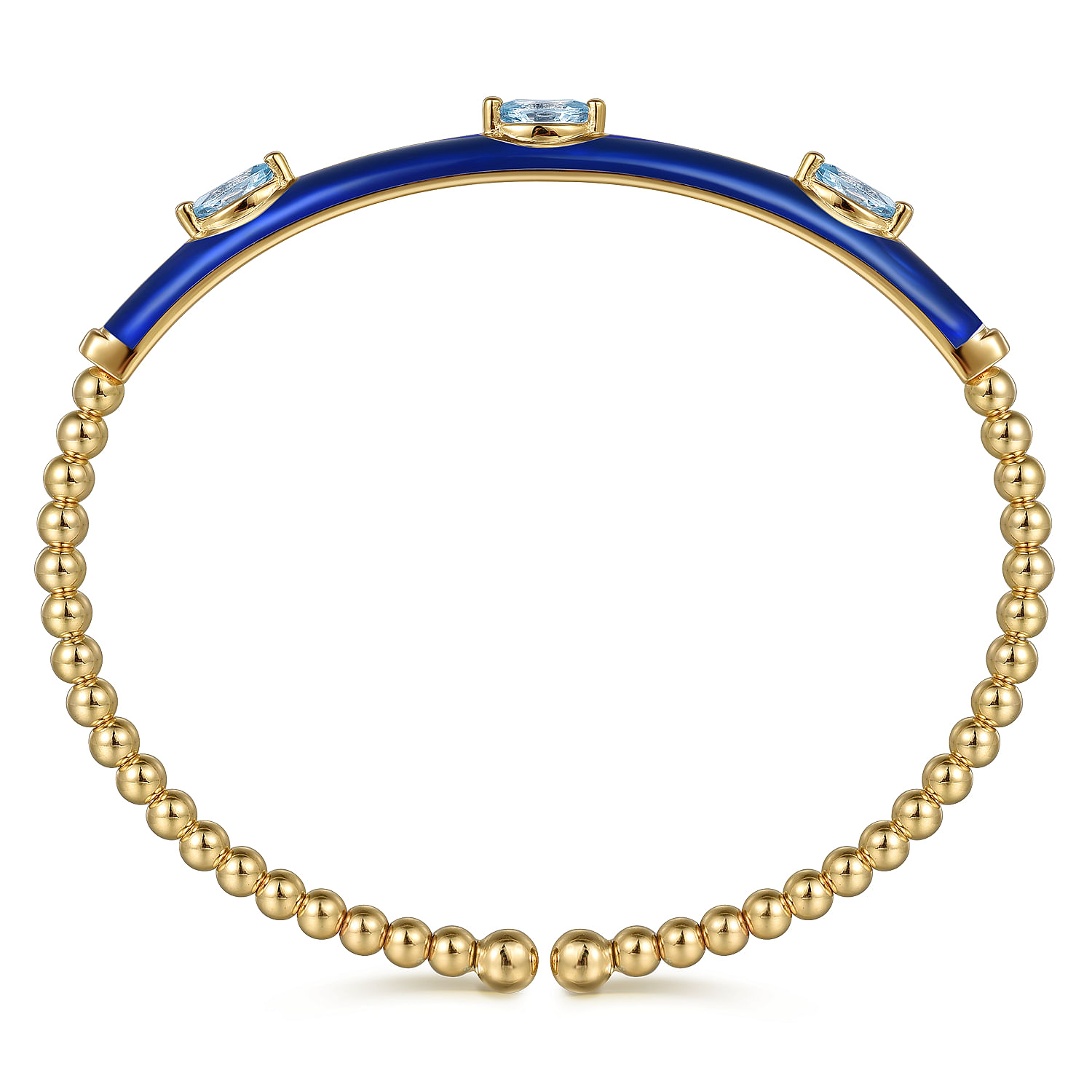 Gabriel & Co. 14K Yellow Gold Swiss Blue Topaz Bangle