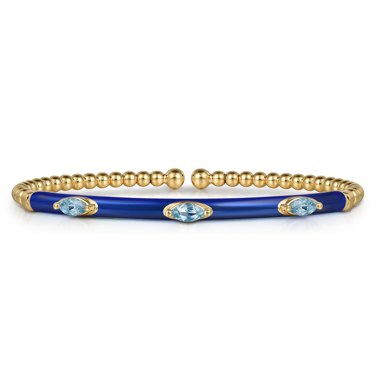 Gabriel & Co. 14K Yellow Gold Swiss Blue Topaz Bangle