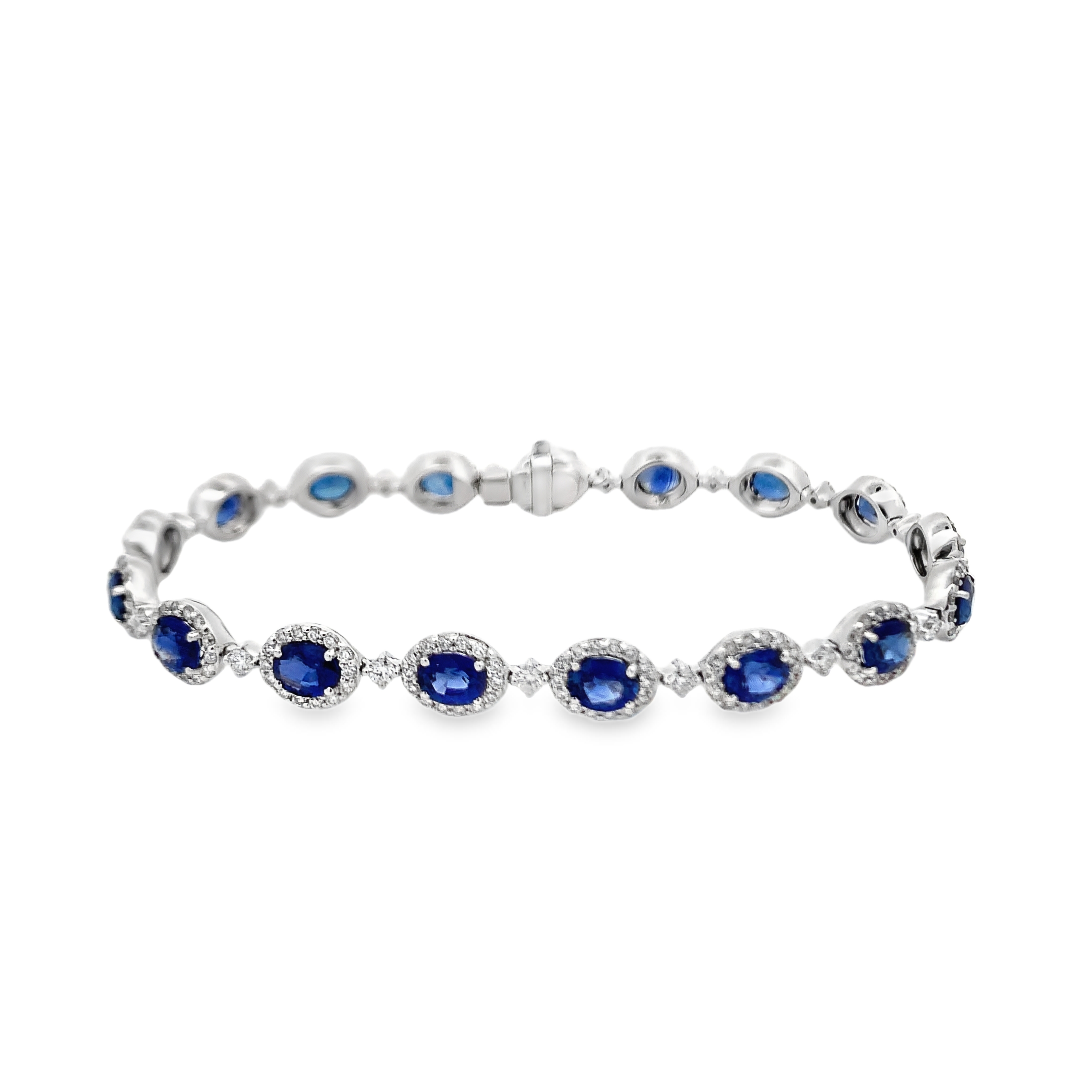 18K White Gold Sapphire and Diamond Bracelet