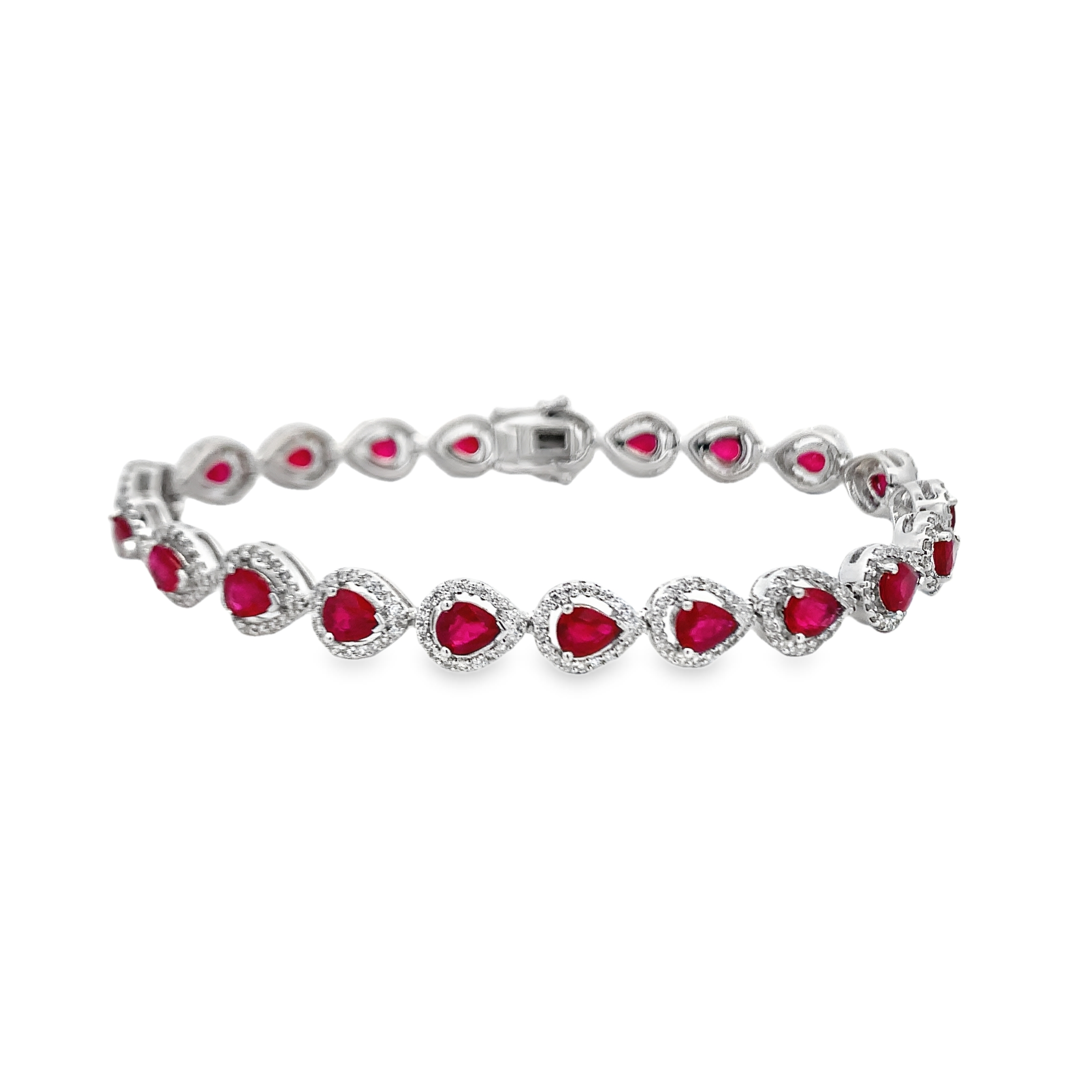 18K White Gold Ruby and Diamond Bracelet