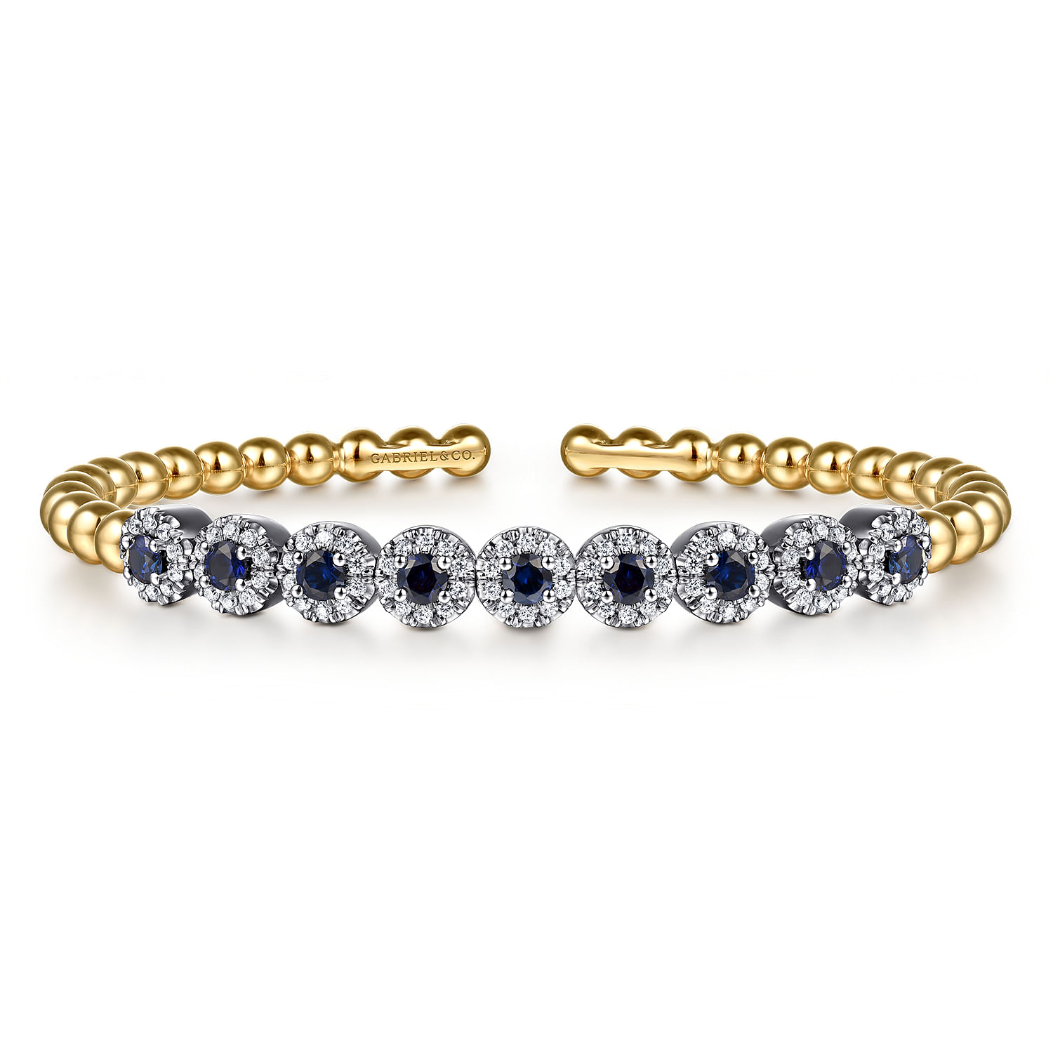 Gabriel & Co.14K Two-Tone Sapphire & Diamond Bangle