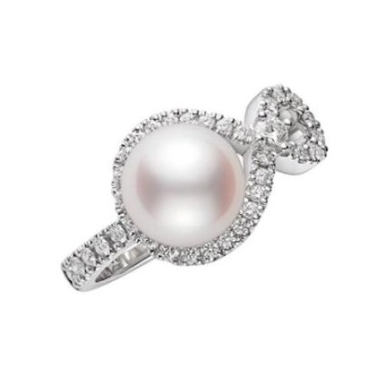 Mikimoto 18K White Gold Pearl Ring