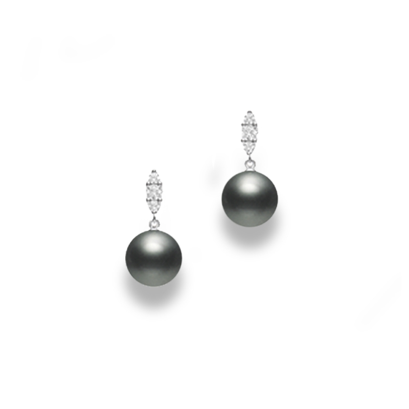 Mikimoto 18K Black South Sea Pearl Earrings