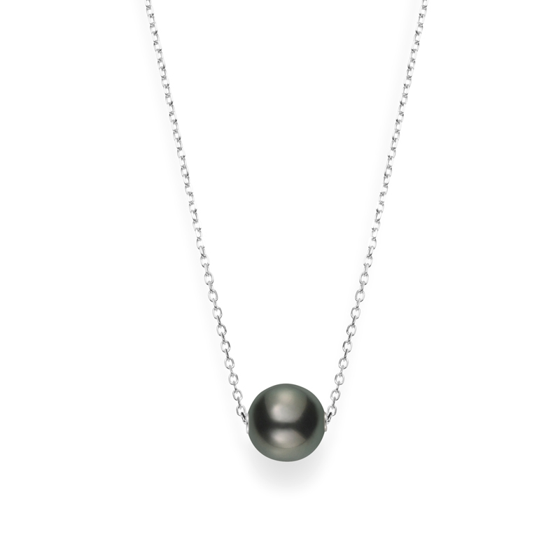 Mikimoto 18K White Gold Black South Sea Pearl Pendant