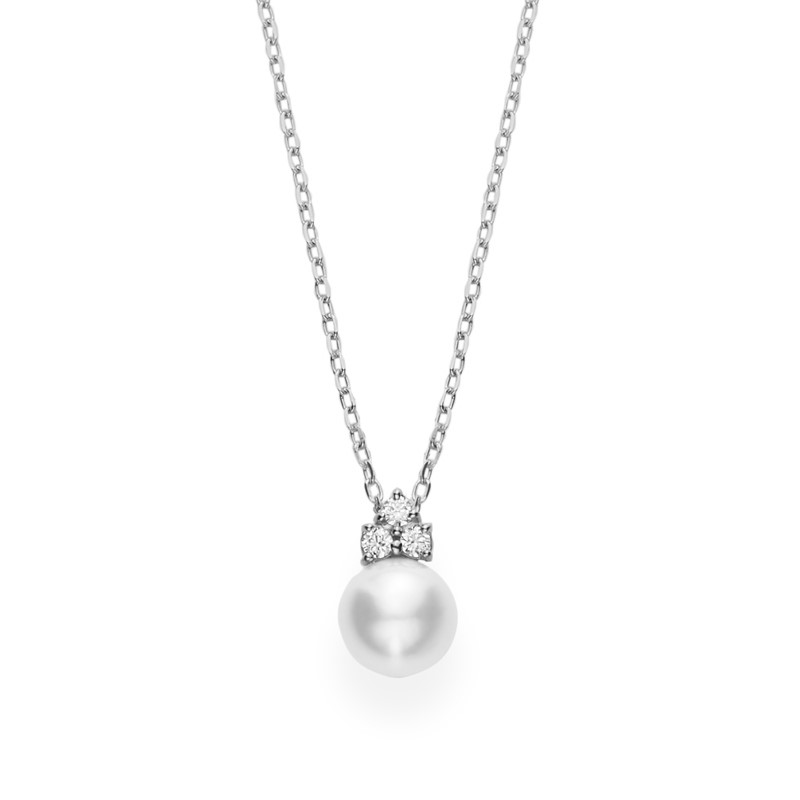 Mikimoto 18K White Gold Akoya Pearl Drop Pendant