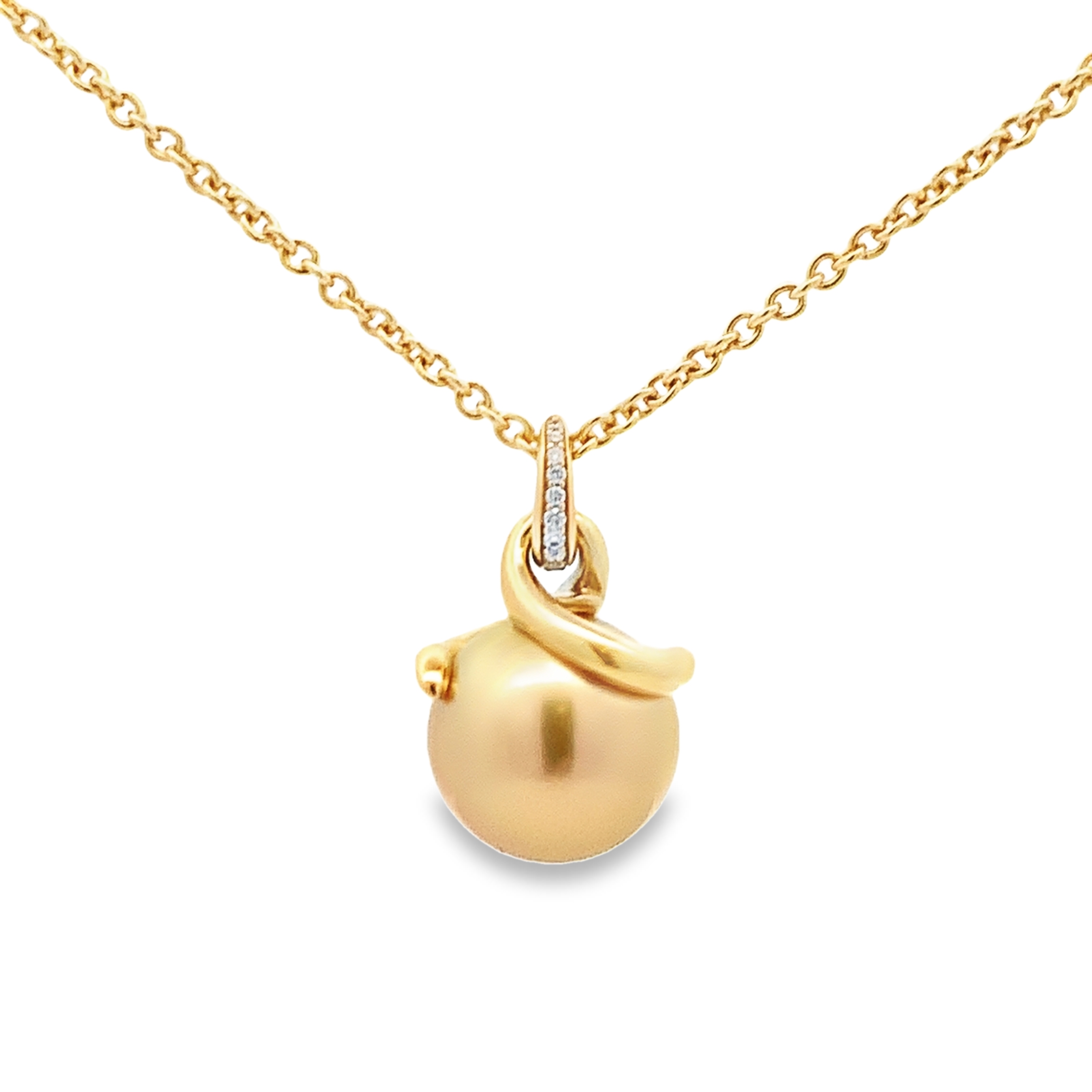 Mikimoto 18K Yellow Gold Golden South Sea Pearl Pendant