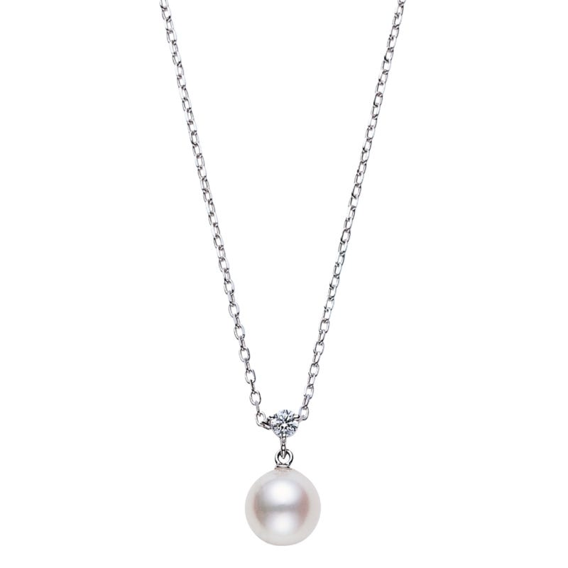 Mikimoto 18K White Gold Pearl Pendant