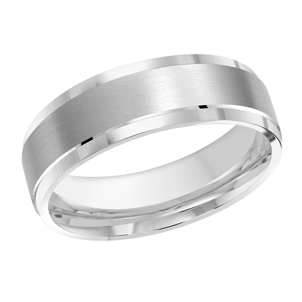 MALO 14K White Gold Satin Wedding Band