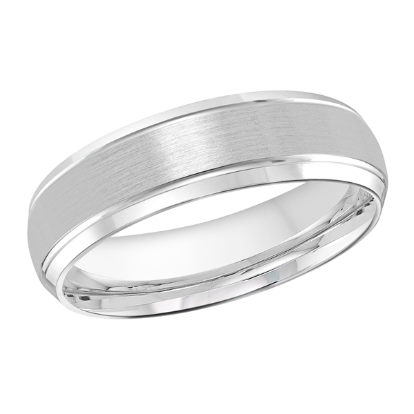 MALO 14K White Gold Satin Wedding Band