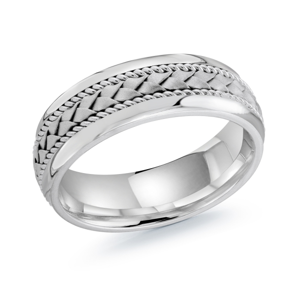 MALO 14K White Gold Handwoven Wedding Band