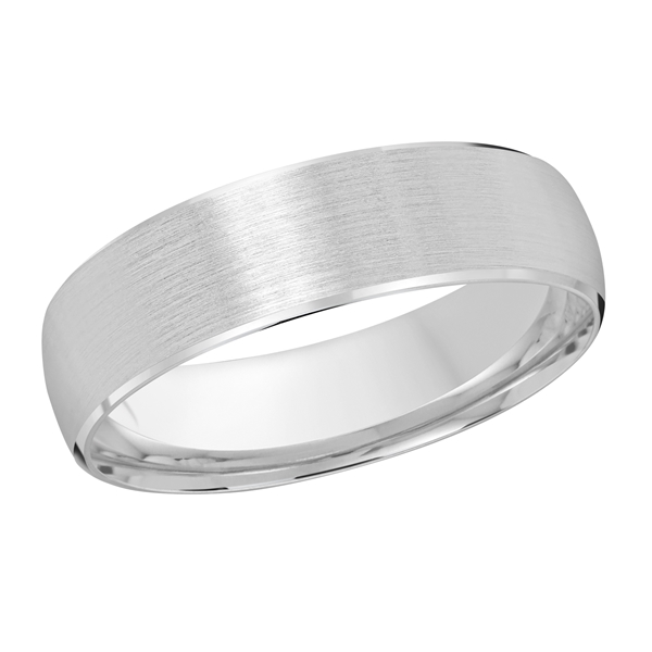 MALO 14K White Gold Satin Wedding Band