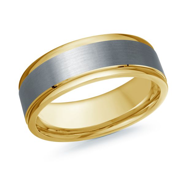 MALO 14 Karat Yellow Gold and Tantalum Wedding Band