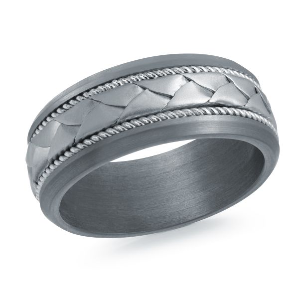 MALO Tantalum and 14K White Gold Handwoven Wedding Band