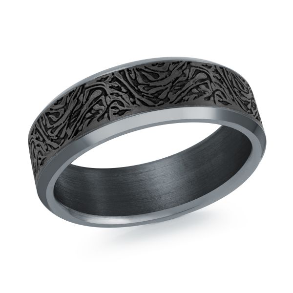 MALO Tantalum and Carbon Fibre Wedding Band