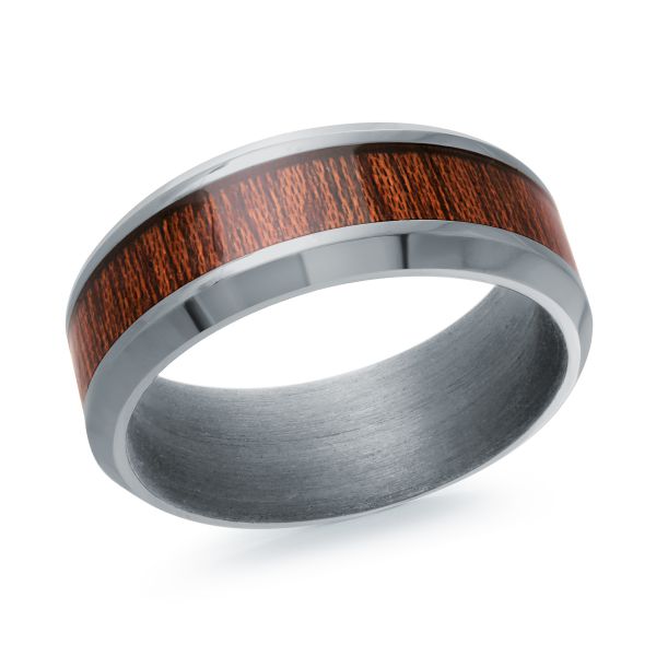 MALO Tantalum Wood Center Wedding Band