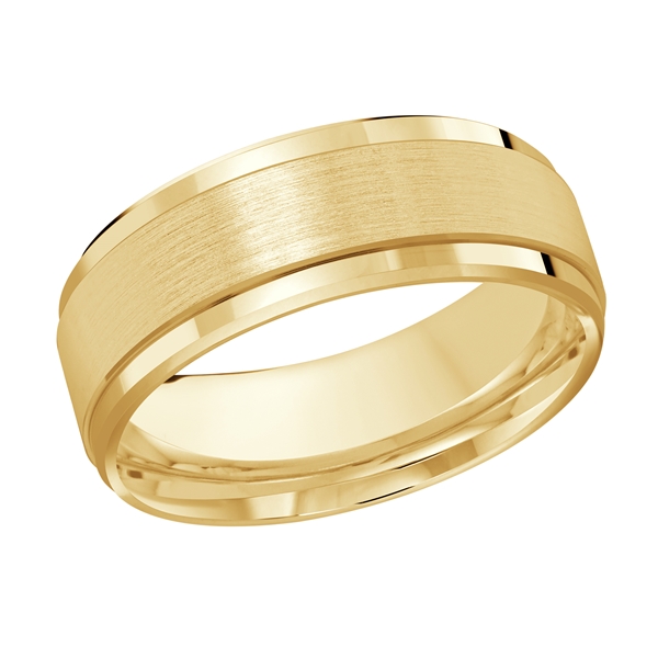 MALO 14K Yellow Gold Satin Flat Wedding Band