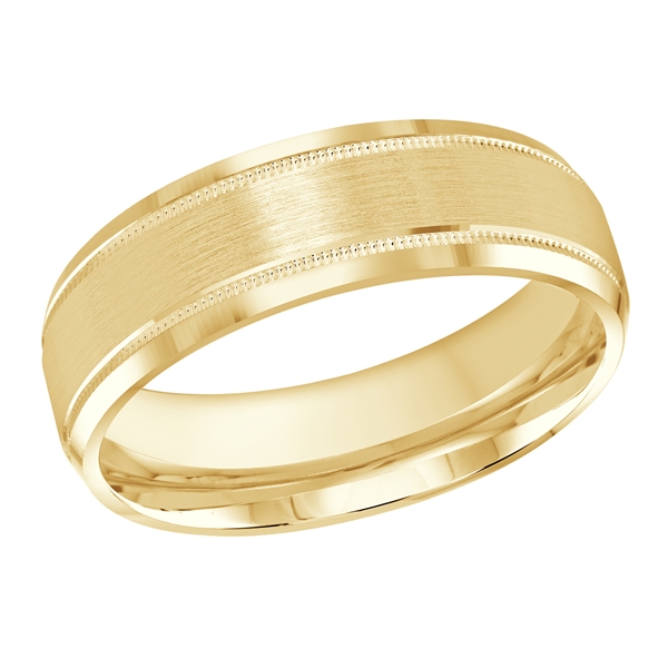 MALO 14K  Yellow Gold Satin Center Wedding Band