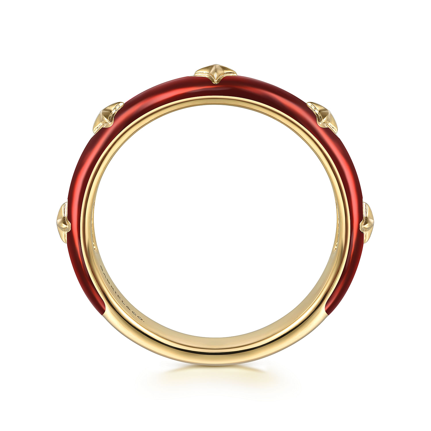 Gabriel & Co. 14K Yellow Gold Red Enamel Ring