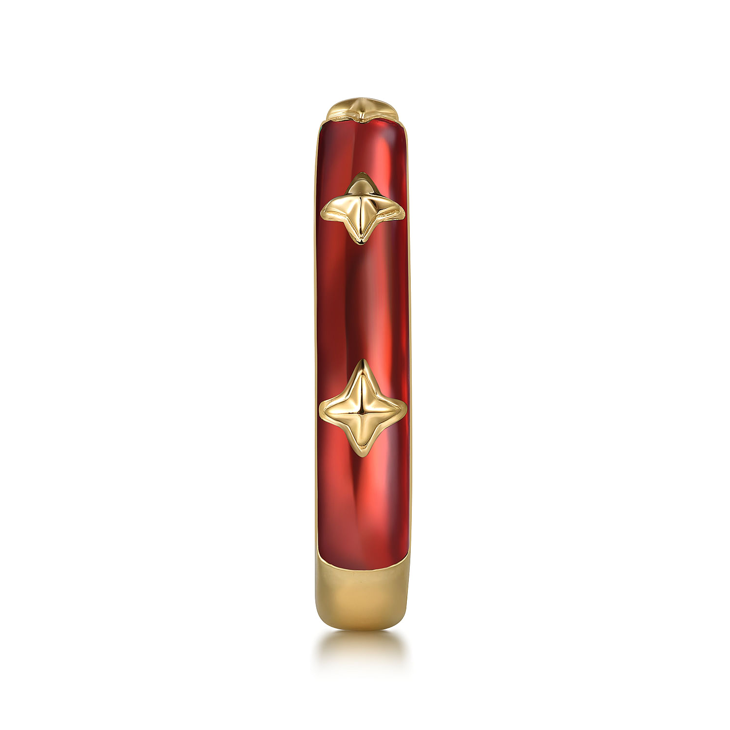 Gabriel & Co. 14K Yellow Gold Red Enamel Ring