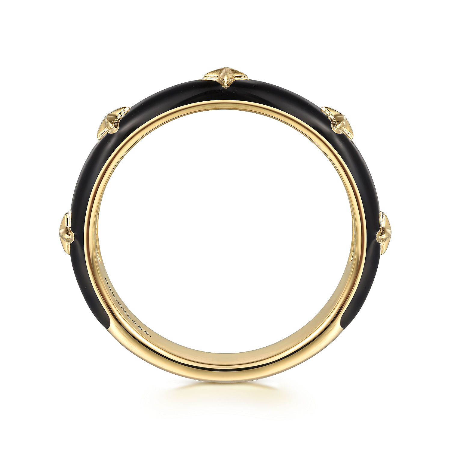 Gabriel & Co. 14K Yellow Gold Black Enamel Ring