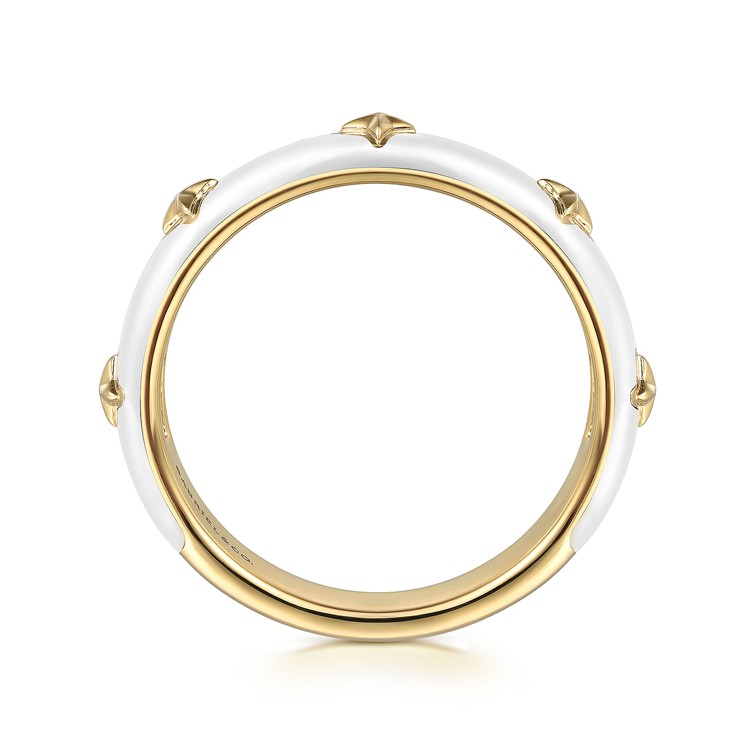 Gabriel & Co. 14K Yellow Gold White Enamel Ring