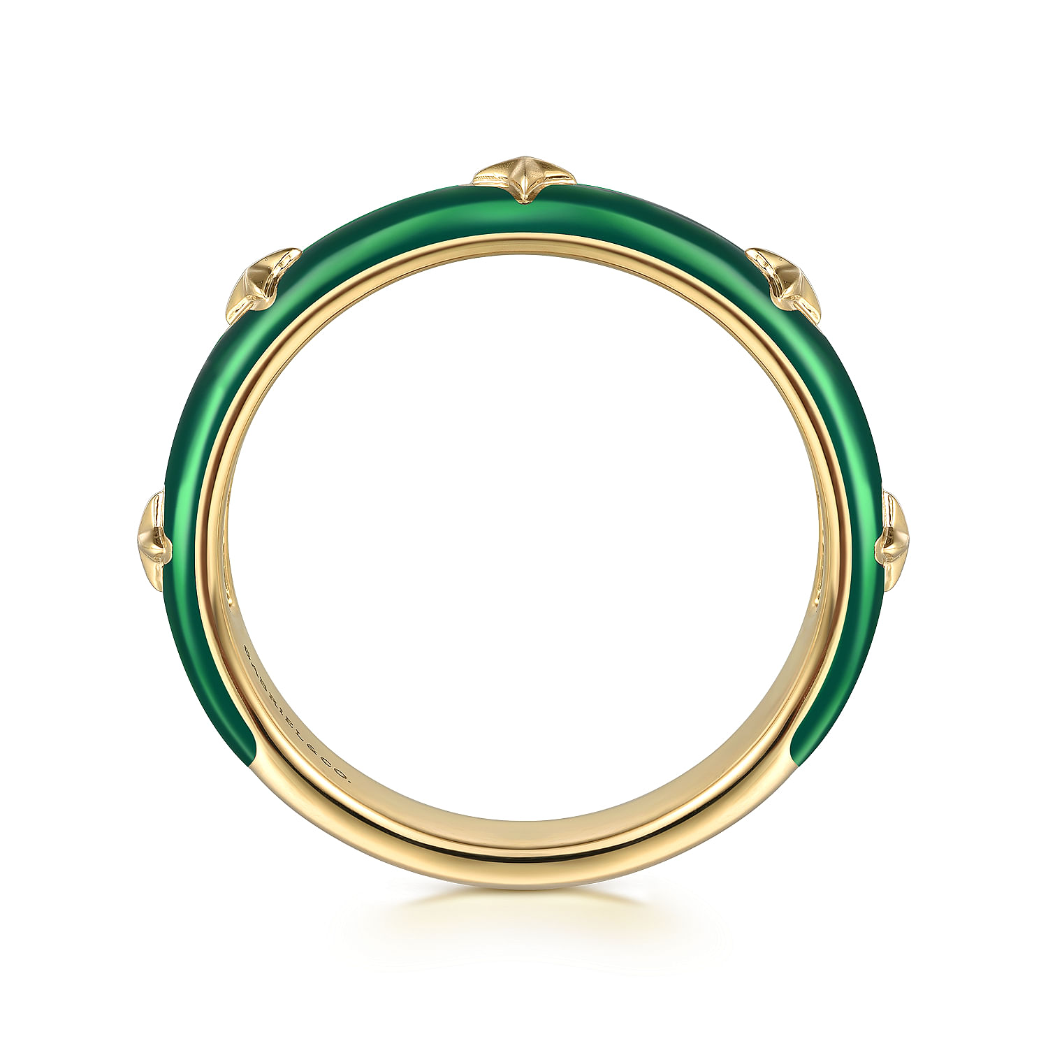 Gabriel & Co. 14K Yellow Gold Green Enamel Ring