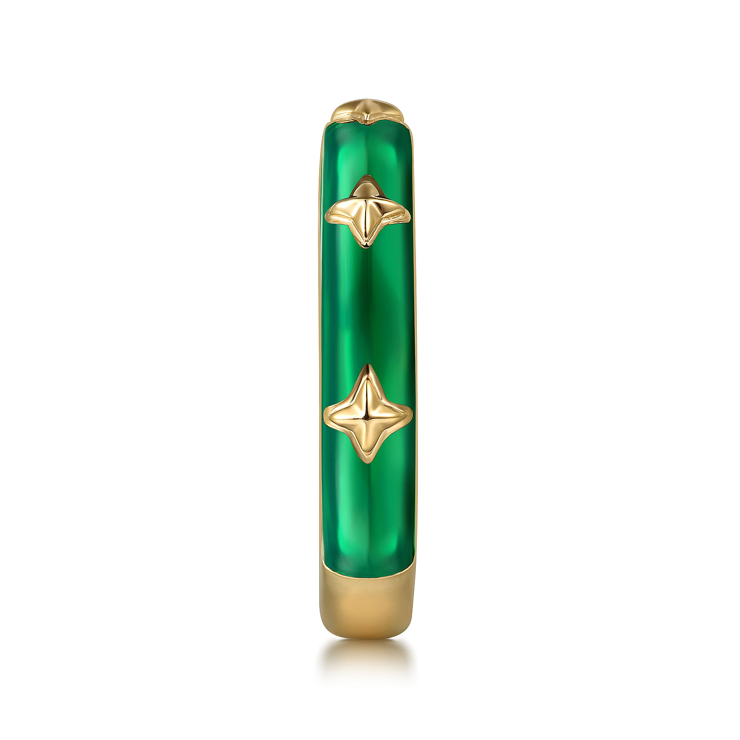 Gabriel & Co. 14K Yellow Gold Green Enamel Ring