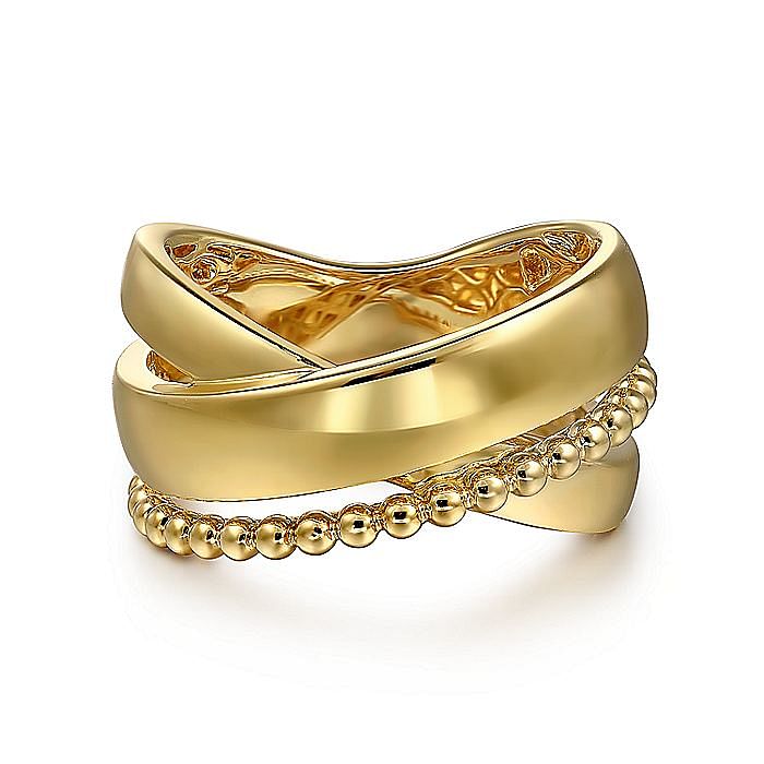 Gabriel & Co. 14K Yellow Gold Criss Cross Ring