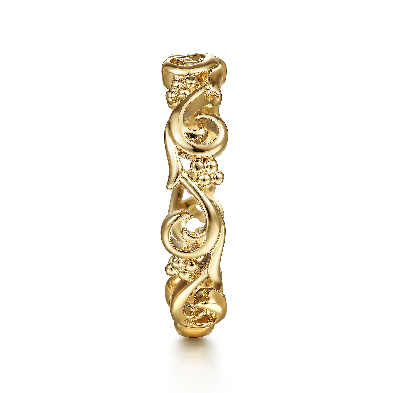 Gabriel & Co. 14K Yellow Gold Floral Band