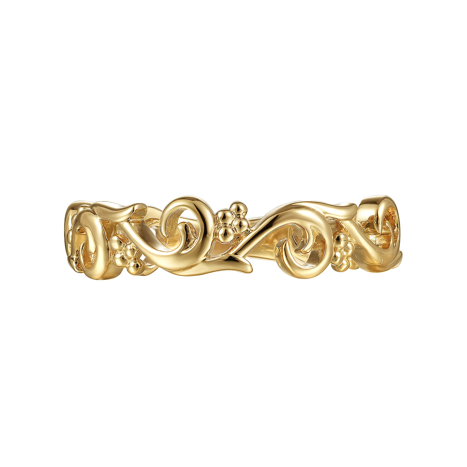 Gabriel & Co. 14K Yellow Gold Floral Band