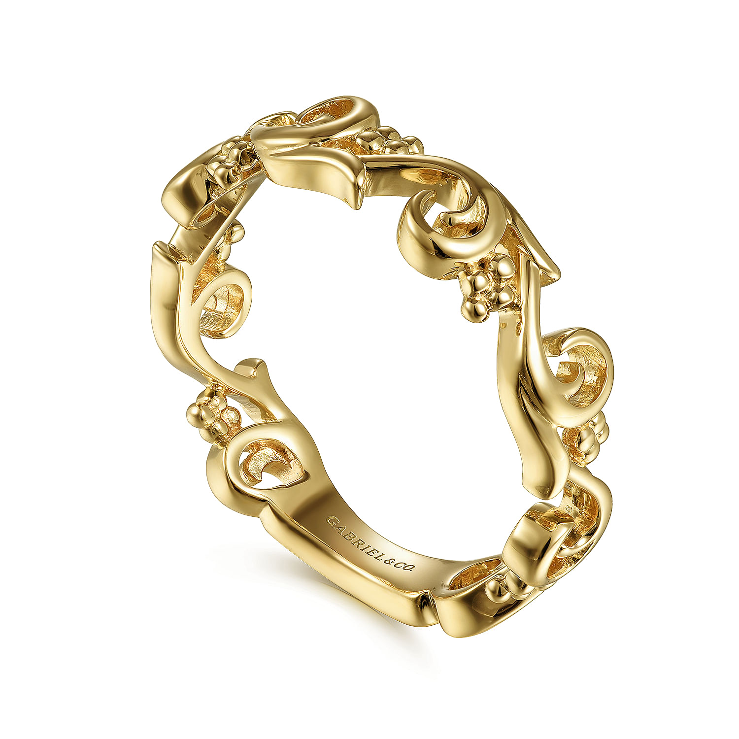 Gabriel & Co. 14K Yellow Gold Floral Band