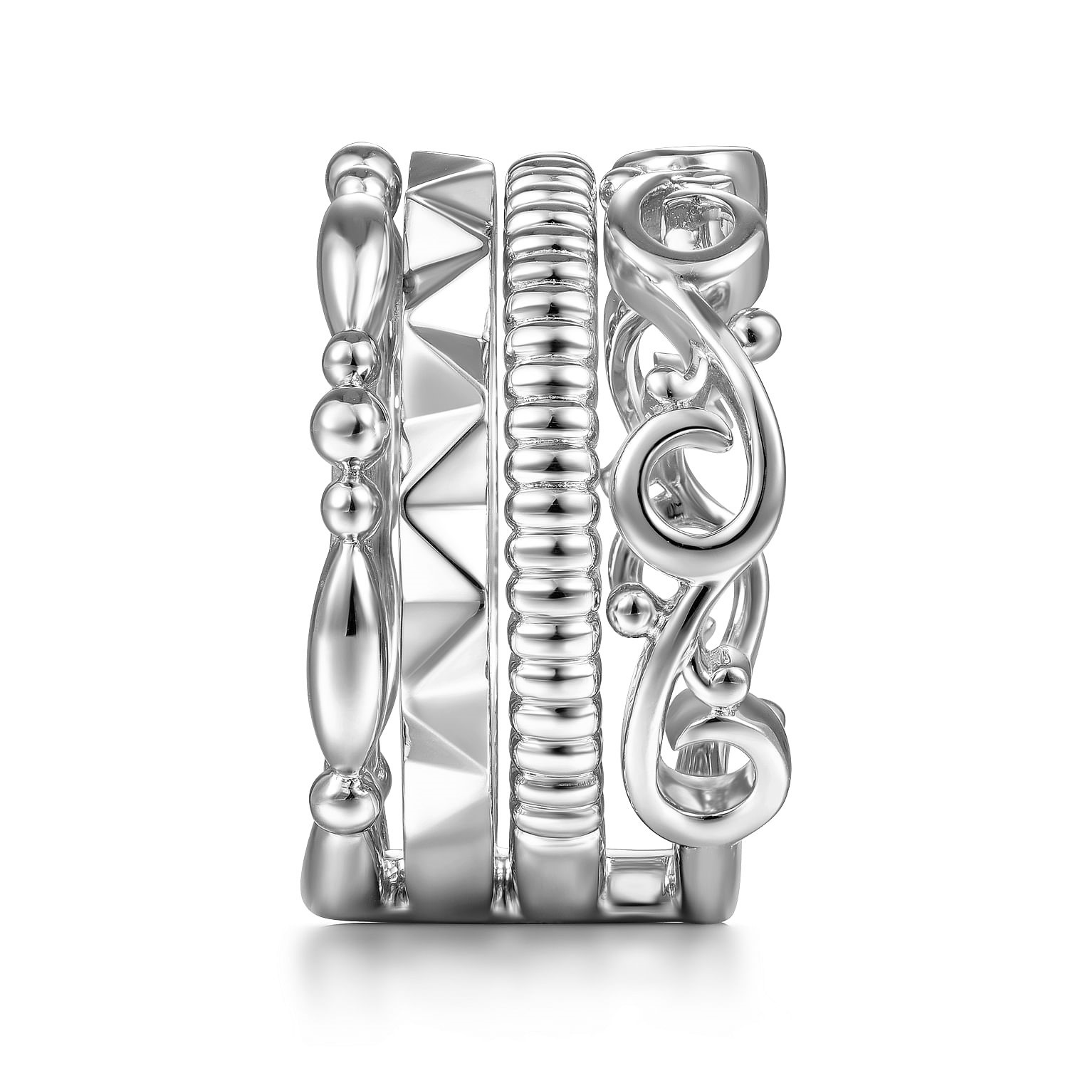 Gabriel & Co. 14K White Gold Stack Ring