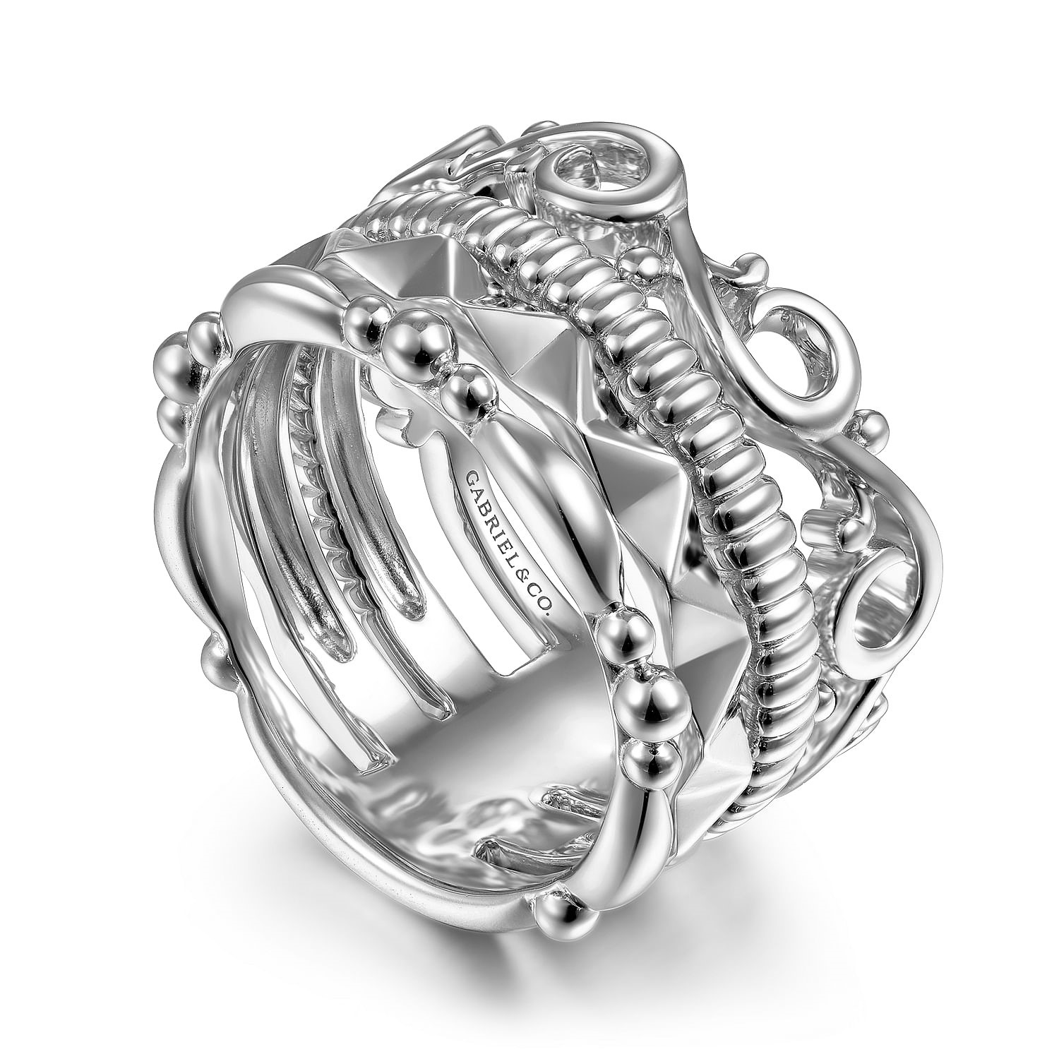 Gabriel & Co. 14K White Gold Stack Ring