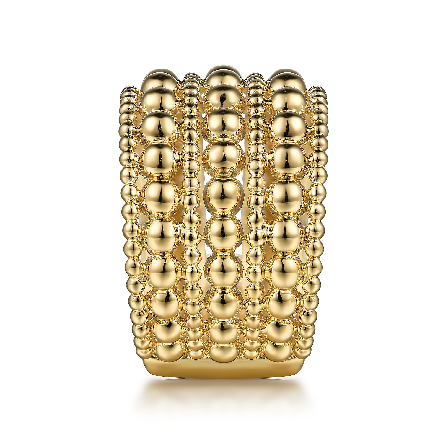 Gabriel & Co. 14K Yellow Gold Bujukan Beaded Ring