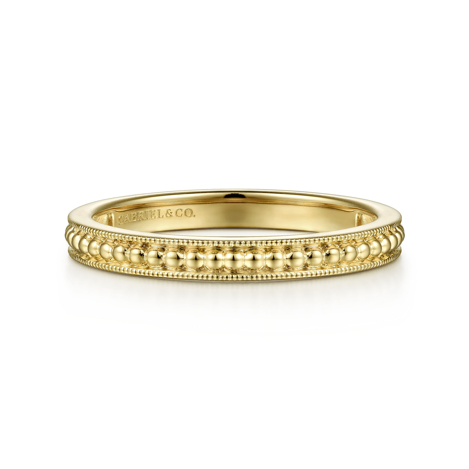 Gabriel & Co. 14K Yellow Gold Textured Bujukan Band