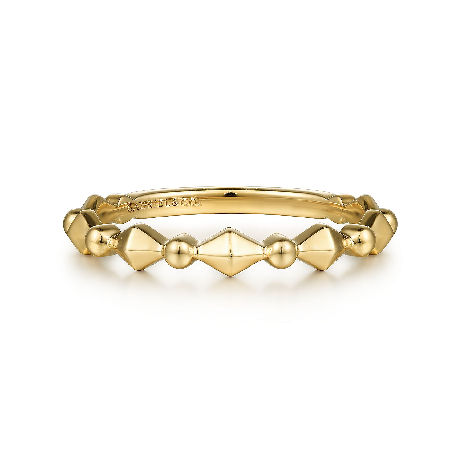 Gabriel & Co 14K Yellow Gold Geometric Station Ring