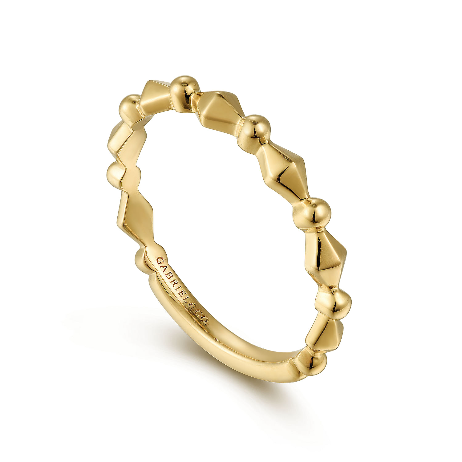 Gabriel & Co 14K Yellow Gold Geometric Station Ring