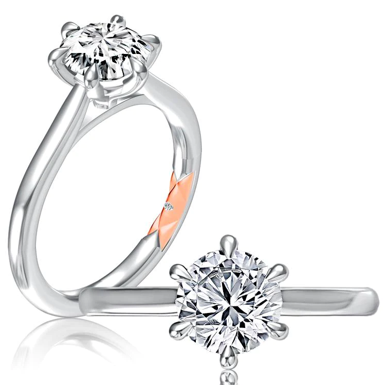 A.Jaffe Platinum Solitaire Engagement Ring Setting