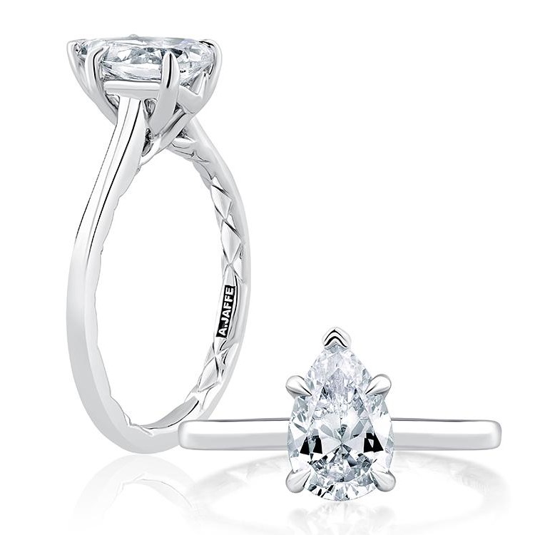 A.Jaffe Platinum Solitaire Engagement Ring Setting