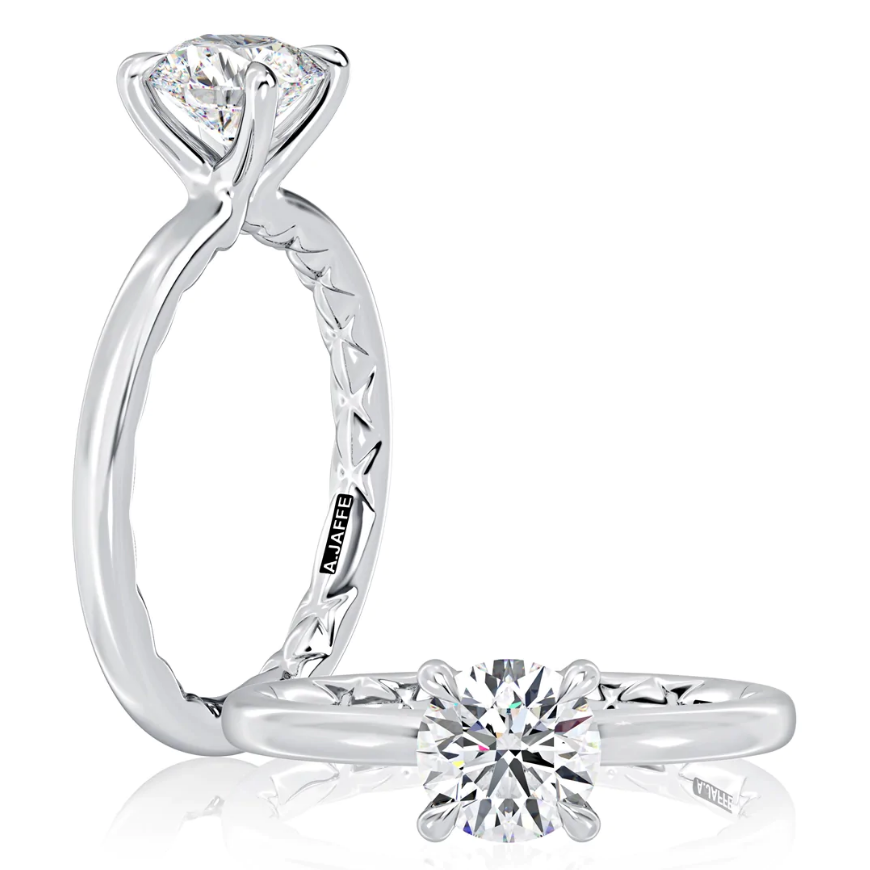 A.Jaffe Platinum Solitaire Engagement Ring Setting