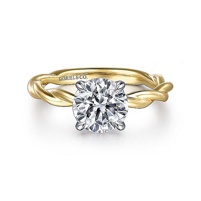 Gabriel & Co. 14K Two-Tone Twist Engagement Ring Setting