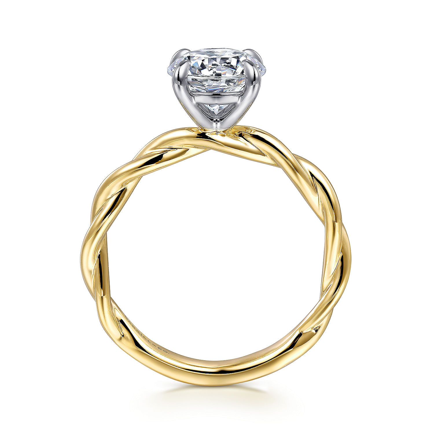 Gabriel & Co. 14K Two-Tone Twist Engagement Ring Setting