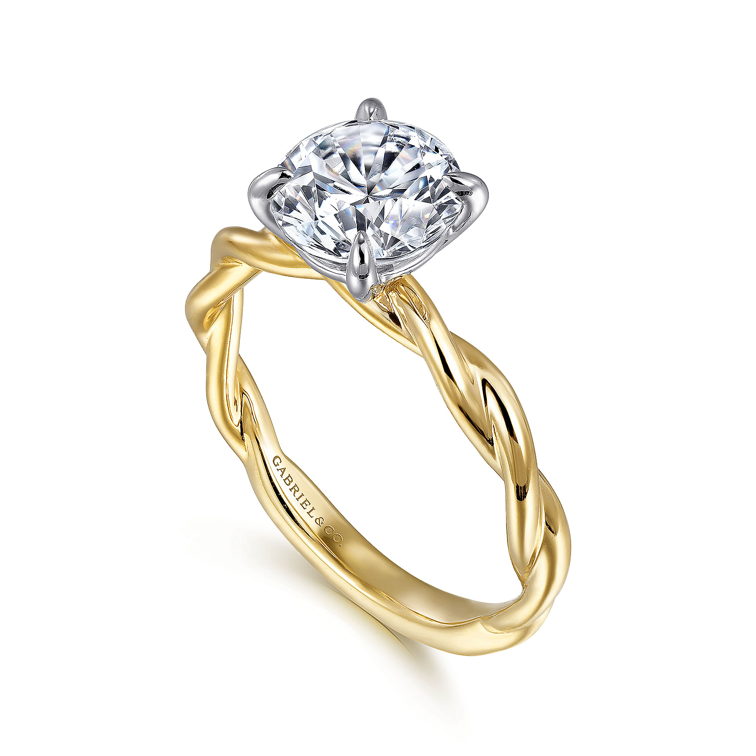 Gabriel & Co. 14K Two-Tone Twist Engagement Ring Setting