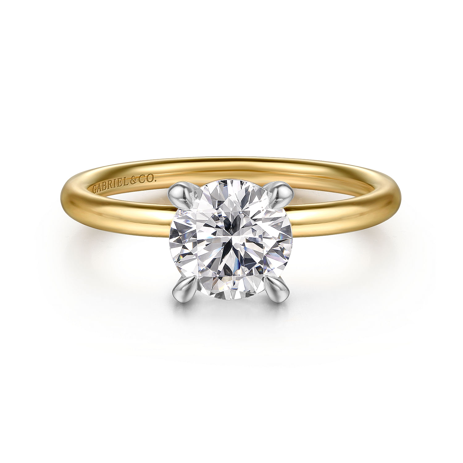 Gabriel & Co. 14K Two-Tone Solitaire Semi-Mount